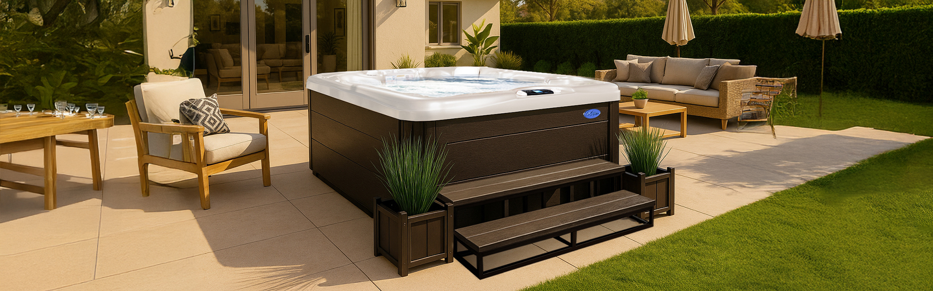 Cal Spas hot tub being used in a family setting