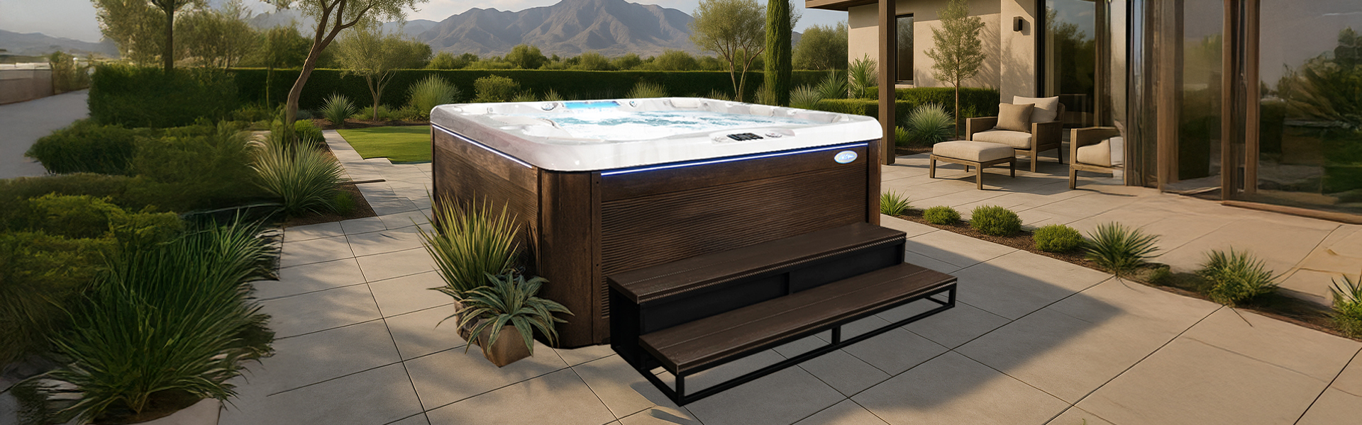 Cal Spas hot tub being used in a family setting